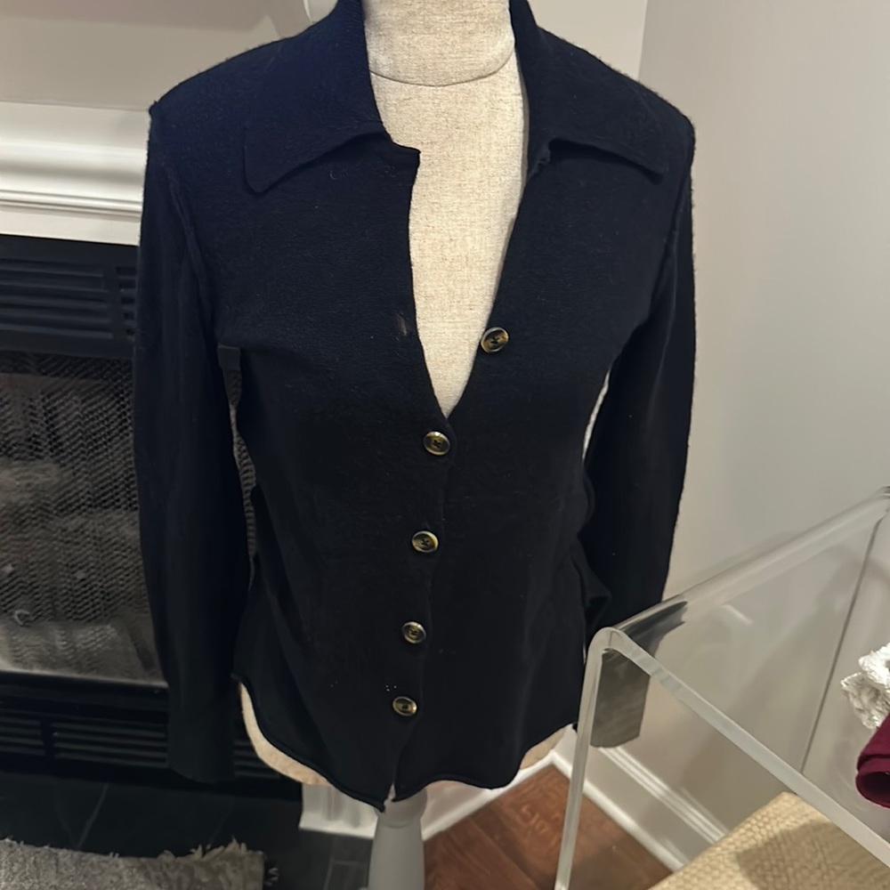 Free People 100% Cashmere cardigan-black XS New w tags